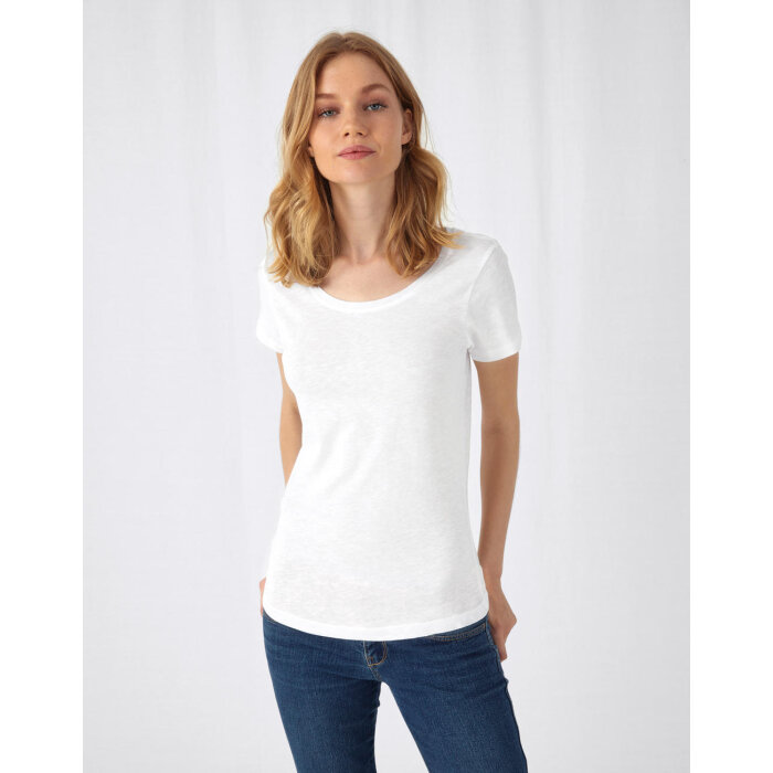 B&C Organic Inspire Slub Naisten Tpaita - Image 1