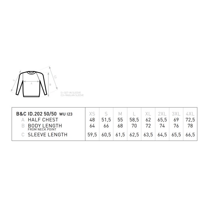 B&C ID.202 50/50 Unisex College - Image 3