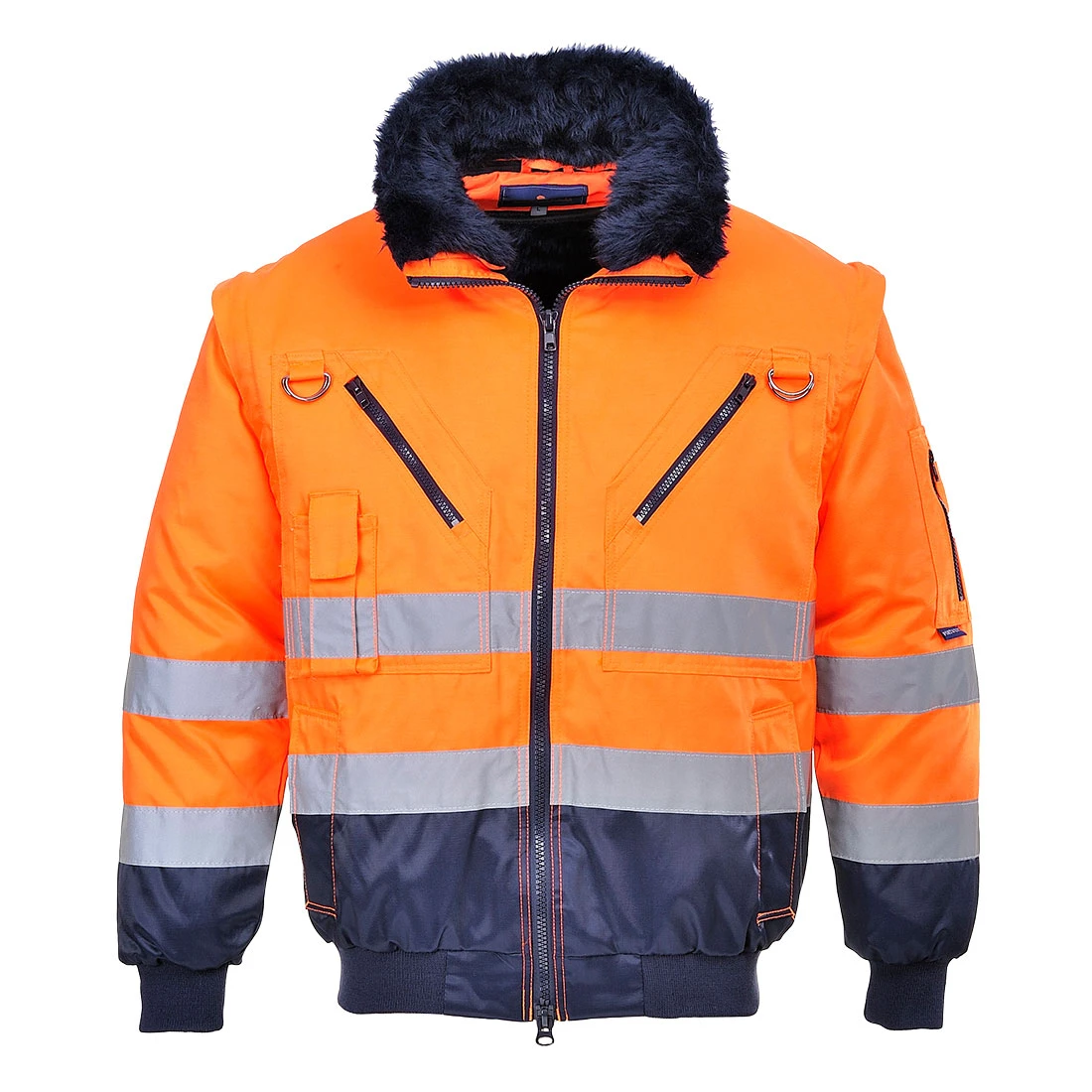 PJ50ONR.jpg Portwest Pw3 Hi-Vis 3-In-1 Pilottitakki - Image 1