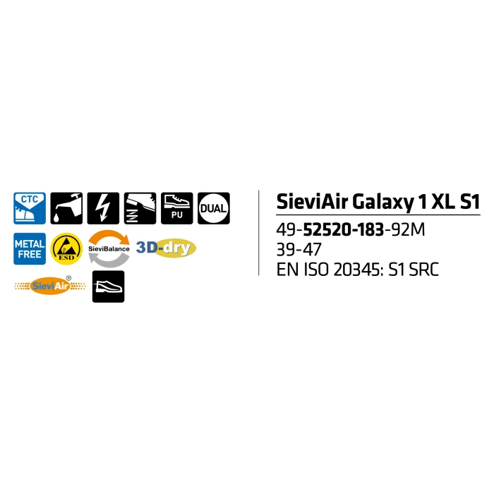 Sievi Air Galaxy 1 XL S1 Turvakengät - Image 3