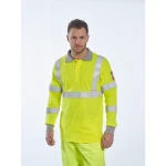 Portwest Palosuojattu antistaattinen Hi-Vis pitkähihainen polopaita - Image 4