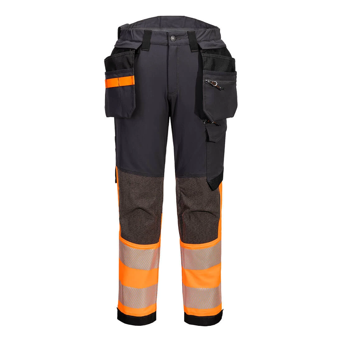 Portwest EV4 Hi-Vis 1-luokan joustavat housut irroitettavilla riipputaskuilla Portwest EV4 Hi-Vis 1-luokan joustavat housut irroitettavilla riipputaskuilla