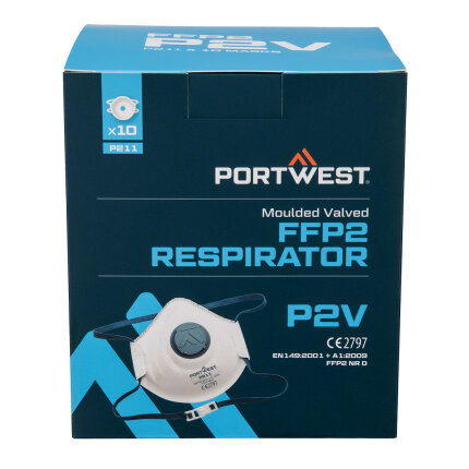 Portwest Muotoiltu FFP2 venttiilihengityssuojain (Pk10)